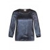 Rabe - 55-214103 Blauwe losse glimmende  bloes.